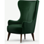 Picture of Bodil Accent Armchair, Bottle Green Velvet with Dark Wood Leg