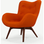 Picture of Doris Accent Armchair, Shetland Orange with Dark Wood Legs