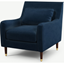 Picture of Content by Terence Conran Oksana Armchair, Plush Indigo Velvet with Dark Wood Brass Leg
