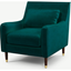 Picture of Content by Terence Conran Oksana Armchair, Plush Mallard Velvet with Dark Wood Brass Leg