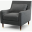 Picture of Content by Terence Conran Oksana Armchair, Plush Shadow Grey Velvet with Dark Wood Brass Leg
