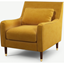 Picture of Content by Terence Conran Oksana Armchair, Plush Tumeric Velvet with Dark Wood Brass Leg