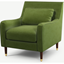 Picture of Content by Terence Conran Oksana Armchair, Plush Vine Green Velvet with Dark Wood Brass Leg