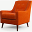 Picture of Content by Terence Conran Tobias, Armchair, Plush Paprika Velvet, Dark Wood Leg