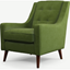 Picture of Content by Terence Conran Tobias, Armchair, Plush Vine Green Velvet, Dark Wood Leg