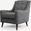 Picture of Content by Terence Conran Tobias, Armchair, Textured Weave Slate, Dark Wood Leg