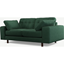 Picture of Content by Terence Conran Tobias, 2 Seater Sofa, Plush Hunter Green Velvet, Dark Wood Leg