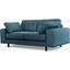 Picture of Content by Terence Conran Tobias, 2 Seater Sofa, Textured Weave Aegean Blue, Dark Wood Leg