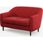 Picture of Custom MADE Tubby 2 Seater Sofa,  Postbox Red with Dark Wood Legs