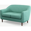 Picture of Custom MADE Tubby 2 Seater Sofa, Soft Teal with Dark Wood Legs