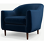 Picture of Custom MADE Tubby Armchair, Regal Blue Velvet with Dark Wood Legs