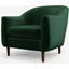 Picture of Custom MADE Tubby Armchair, Bottle Green Velvet with Dark Wood Legs