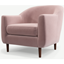 Picture of Custom MADE Tubby Armchair, Heather Pink Velvet with Dark Wood Legs