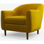 Picture of Custom MADE Tubby Armchair, Saffron Yellow Velvet with Dark Wood Legs