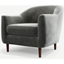 Picture of Custom MADE Tubby Armchair, Steel Grey Velvet with Dark Wood Legs