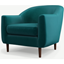 Picture of Custom MADE Tubby Armchair, Tuscan Teal Velvet with Dark Wood Legs