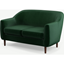 Picture of Custom MADE Tubby 2 Seater Sofa, Bottle Green Velvet with Dark Wood Legs