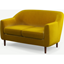 Picture of Custom MADE Tubby 2 Seater Sofa, Saffron Yellow Velvet with Dark Wood Legs