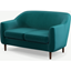 Picture of Custom MADE Tubby 2 Seater Sofa, Tuscan Teal Velvet with Dark Wood Legs