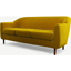 Picture of Custom MADE Tubby 3 Seater Sofa, Saffron Yellow Velvet with Dark Wood Legs