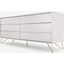 Picture of Elona Wide Chest of Drawers, Ivory White & Brass