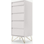 Picture of Elona Vanity Chest of Drawers, Ivory White & Brass