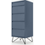 Picture of Elona Vanity Chest of Drawers, Slate Blue & Black