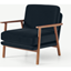 Picture of Lars Accent Armchair, Twilight Blue Velvet with Walnut Stain