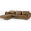 Picture of Vento 3 Seater Left Hand Facing Chaise End Sofa, Pale Tan Leather