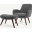 Picture of Moby Accent Armchair and Footstool, Marl Grey