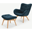 Picture of Doris Accent Armchair and Footstool, Shetland Navy