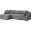 Picture of Mogen Left Hand Facing Chaise End Sofa Bed with Storage, Steel Boucle
