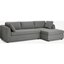 Picture of Mogen Right Hand Facing Chaise End Sofa Bed with Storage, Steel Boucle