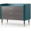 Picture of Lali Chest of Drawers, Teal & Brass