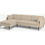 Picture of Zarina Left Hand Facing Chaise End Sofa, Stone Corduroy Velvet
