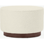 Picture of Hetherington Large Wooden Pouffe, Faux Sheepskin & Dark Stain