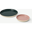 Picture of Blaze Set of 2 Brass Serving Trays, Green & Pink