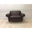 Picture of Chelsea 1.5 Seater Chair in Dune Coffee Leather with Studding and castors