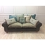 Picture of Richmond Large Split sofa in Jin Black leather & Modena khaki