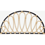 Picture of Tapu King Size Headboard, Half Moon, Black & Natural Rattan