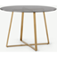 Picture of Haku 4 Seat Round Large  Dining Table, Brass and smoked glass