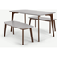 Picture of Fjord Dining Table and Bench Set, Dark Stain Oak and Grey