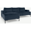 Picture of Frederik 3 Seater Left Hand Facing Compact Corner Chaise End Sofa, Sapphire Blue Velvet