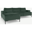 Picture of Frederik 3 Seater Left Hand Facing Compact Corner Chaise End Sofa, Autumn Green Velvet