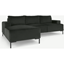 Picture of Frederik 3 Seater Left Hand Facing Compact Corner Chaise End Sofa, Dark Anthracite Velvet