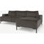 Picture of Frederik 3 Seater Right Hand Facing Compact Corner Chaise End Sofa, Otter Velvet