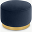 Picture of Hetherington Large Brass Base Pouffe, Royal Blue Velvet