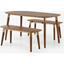Picture of Edelweiss Dining Table and Bench Set, Walnut & Brass