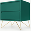 Picture of Elona Bedside Table, Racing Green & Brass