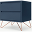 Picture of Elona Bedside, Dark Blue & Copper